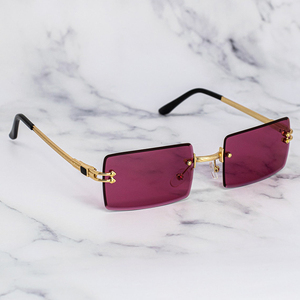 Hình Chữ Nhật Kính Mát Vintage Hình Chữ Nhật Kính Mát Tùy Chỉnh Biểu Tượng Hình Chữ Nhật Không Vành Kính Mát Nam - Product Image 5