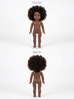 Poupée articulée réaliste en vinyle de 18 pouces, cheveux afro bouclés, peau foncée, personnalisable, avec moule de tête et de corps, marque OEM, pour collectionneurs