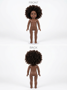 Poupée articulée réaliste en vinyle de 18 pouces, cheveux <span class=keywords><strong>afro</strong></span> bouclés, peau foncée, personnalisable, avec moule de <span class=keywords><strong>tête</strong></span> et de corps, marque OEM, pour collectionneurs - Product Image 5