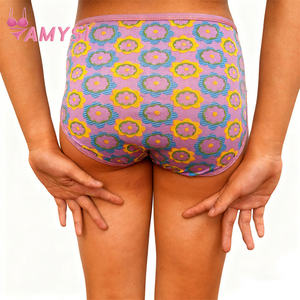 Амиси 30012 #   Трусики-стринги со средней посадкой для жаркой погоды, женское нижнее белье из молочного шелка с принтом, для девочек, студенток, детей, недорого - Product Image 2