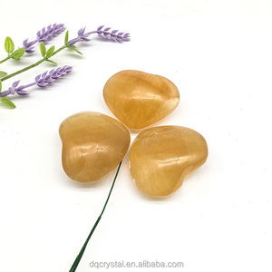 بالجملة قلوب منحوتة كالسيت أصفر كريستال طبيعي قلوب كالسيت برتقالي مصقول قلب كريستال للزينة - Product Image 3