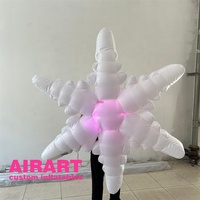 Costume de flocon de neige gonflable à lumière LED, costume d'étoile portable gonflable pour la marche du festival pour Noël, spectacle sur scène, défilé
