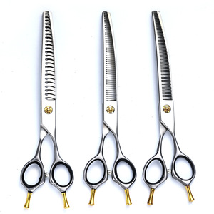 Professional Pet Grooming Scissors Set Curved Tooth Fishbone Puff Stainless Steel For Poodles Teddy Bears Bichon Frises - Product Image 3