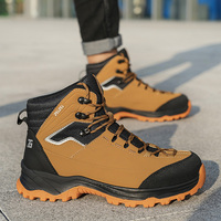 Sepatu bot keselamatan kerja untuk pria, sepatu bot keselamatan kerja bengkel, sepatu bot kulit serat mikro antiselip untuk pria