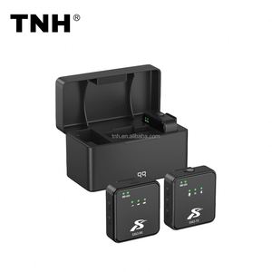 TNH LM-SX63 kablosuz yaka mikrofonu 2 klip mikrofon <span class=keywords><strong>Android</strong></span> Apple canlı akışı için Vlog ile şarj Case - Product Image 1