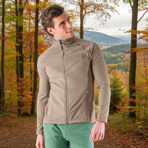FUSINE taglie forti giacca in pile con cappuccio da uomo con chiusura a cerniera stampa autunnale invernale in maglia di poliestere ricamata - Product Image 3