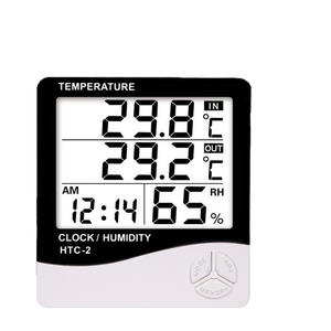 HTC-2 Dual Temperature Hygrometer <b>Waterproof</b> Indoor/<b>Outdoor</b> <b>Waterproof</b> Probe Buckle <b>Clock</b> Calendar Water Temperature Household - Product Image 4