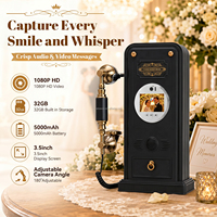 Téléphone mural rétro vintage pour livre d'or audio et vidéo, idéal pour les mariages et les cabines photo