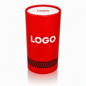 Caja de pañuelos faciales cilíndrica roja de 2 capas de pulpa de madera virgen con logotipo personalizado y diseño de rayas negras para uso en oficinas y hoteles - Product Image 6