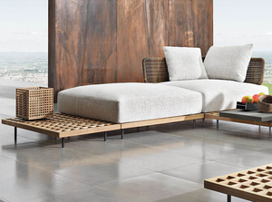 Moderne extérieur sectionnel style urbain jardin meubles de terrasse en rotin canapés lit - Product Image 6