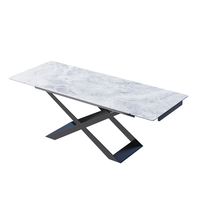 Table à manger en dalle de roche minimaliste italienne personnalisée conception rotative extensible rectangulaire moderne pour petit usage domestique dans les hôtels