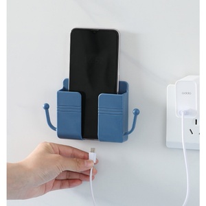 Support mural pour téléphone portable, boîte de rangement, crochet pour chargeur mural, support de charge pour câble, support multifonctionnel - Product Image 1