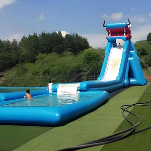 商用成人长充气水滑梯夏季凉爽充气泳池滑梯 - Product Image 1