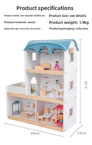 Casa <span class=keywords><strong>de</strong></span> <span class=keywords><strong>muñecas</strong></span> <span class=keywords><strong>de</strong></span> madera moderna para niñas, juego <span class=keywords><strong>de</strong></span> <span class=keywords><strong>casas</strong></span> <span class=keywords><strong>de</strong></span> <span class=keywords><strong>muñecas</strong></span> <span class=keywords><strong>de</strong></span> madera <span class=keywords><strong>con</strong></span> accesorios para muebles, Kit <span class=keywords><strong>de</strong></span> casa <span class=keywords><strong>de</strong></span> <span class=keywords><strong>muñecas</strong></span>, regalo para niños pequeños - Product Image 3