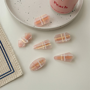 Jiamu estilo coreano Ins serie Rosa Color caramelo a cuadros pinzas para el cabello accesorios para mujeres niñas adolescentes dulce Duckbill horquillas - Product Image 4