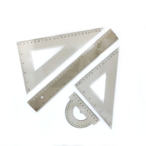 Juego de 4 Reglas de Plástico de 30 cm y Transportador Triangular para Uso Escolar, Precio de Fábrica - Product Image 2