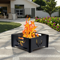 Shenzhen Innoval Meilleur Style Moderne Carré Paraffine Milligan Fire Pit Crâne Shandong Panier Charbon de bois avec Accessoire de Poker
