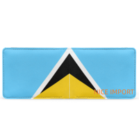 Dompet Kulit Bendera Panama untuk Pria, Dompet Lipat Dua Kapasitas Ekstra dengan Jendela ID, Dompet Tipis dengan Banyak Slot Kartu