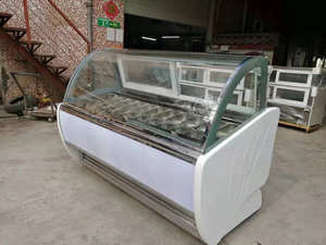 <span class=keywords><strong>Vitrine</strong></span> de crème glacée en verre à température unique pour magasins et cafés - Product Image 2