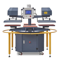 Nouvelle presse à chaud pneumatique automatique à 4 stations, type carrousel, pour l'impression numérique de t-shirts (football, 16, 24), pour transfert de vinyle DTF