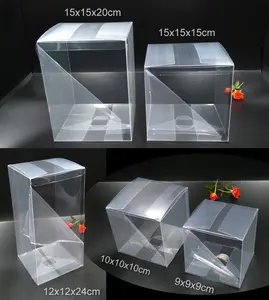 Caixa de plástico transparente para embalagem, caixa de embalagem de plástico transparente para ser personalizada, fabricante, produto comestível 9x9x9 11 13 16 18cm