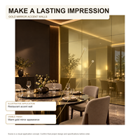 Panneau composite en aluminium miroir couleur or champagne pour revêtement mural intérieur