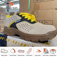 Zapatos de Seguridad para Hombre, Directo de Fábrica, Personalizados, Transpirables, de Gamuza Perforada, Antideslizantes, con Protección Contra Pinchazos en la Puntera