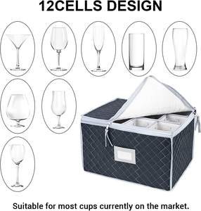 Vendita calda 12 Grid pieghevole vino vetro calice flauto Organizer scatola portaoggetti Premium - Product Image 6
