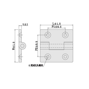 Stainless Steel Flat Butterfly Hinge B-1064-SZ 180 Degree Opening Heavy Duty Cabinet Door Hinge With 4 Holes - Product Image 1
