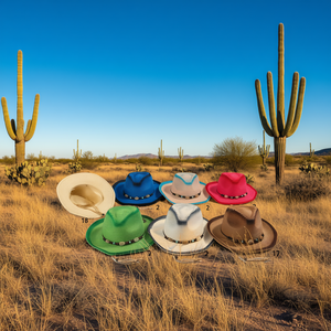 Sombrero Vaquero Angelina 56-58cm con Bordado de Cuentas, Estilo Casual de Playa, Unisex, Primavera Verano - Product Image 2