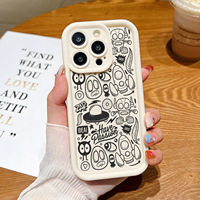 Emery Creative Anti-Dérapant Silicone TPU Téléphone étui pour iphone 15 Pro Max Drôle Graffiti Givré Conception Durable Mobile Téléphone Cas
