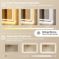 60 36 US Local Stock LED Miroir de salle de bain Grand Rectangle Illuminé Interrupteur Tactile Anti-buée Décor à la maison IP44 Note pour Hôtel