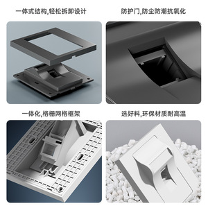 Computer Panel Module Cat7 RJ45 Jack 86x86mm Dual Port Network <b>Socket</b> for Gigabit Ethernet Connection - Product Image 4