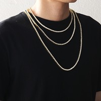 NL2021 Collier chaîne de tennis cristal Rhinestone alliage 5 MM largeur alliage meilleure vente plaqué or pour hommes et femmes