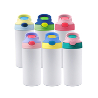 Entrepôts américains droits en acier inoxydable de 12oz, bouteilles d'eau blanches par sublimation, gobelet pour enfants, isolation thermique, logo pour boire