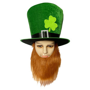 Chapeau haut de forme pour la Saint-Patrick, avec <span class=keywords><strong>barbe</strong></span> verte, pour déguisement irlandais - Product Image 3