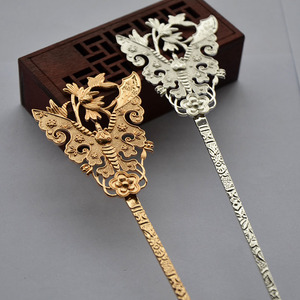 Pure Copper Butterfly Hairpin 202mm Gold And Silver Plated <b>Wedding</b> Hair <b>Accessory</b> - Product Image 1