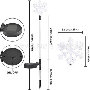 Lampes solaires en forme de flocon de neige pour jardin, lampe Led décorative d'extérieur, résistante à l'eau, éclairage de Noël portable pour cour - Product Image 4