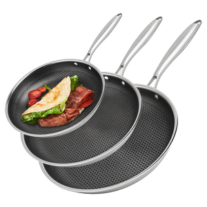 Wholesale Modern Non-Stick Triply 304 Stainless Steel <strong>Frying</strong> <strong>Pan</strong> 20/24/28cm <strong>Induction</strong> Honeycomb <strong>Pan</strong> Skillet Set - Product Image 1