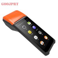 Pemindai kode batang Internet seluler 4G, Printer termal Android 8.1 Pda, Printer POS genggam layar sentuh 5.5 inci
