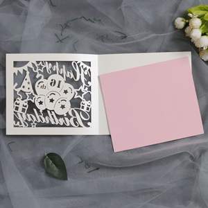 Biglietto d'Auguri Personalizzabile Serie Rosa e Blu per Festa di Compleanno 13, 16, 21, 30 Anni con Design Traforato - Product Image 3