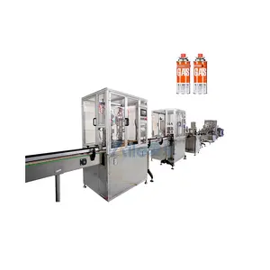 AILE Automatic Aerosol Machine Liquid Filling Sealing Gas Filling Weight Checking Production Line For Probutane LPG