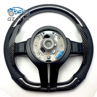 Volant en fibre de carbone pour BMW G20 G30 Série G, cuir perforé, surpiqûres tricolores, palettes longues, sport personnalisé