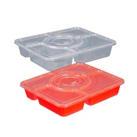 Boîte à bento jetable à 3 compartiments avec micro-ondes et congélateur Boîte à lunch en plastique sans couvercle pour boîte à lunch
