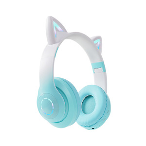 <span class=keywords><strong>Casque</strong></span> sans fil lumineux à dégradé de couleurs, Bluetooth 5.3, circum-auriculaire, pour le gaming, avec microphone et lecteur de carte TF – Parfait - Product Image 3