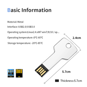 Clés <span class=keywords><strong>USB</strong></span> 2.0 64 Go en métal en forme <span class=keywords><strong>de</strong></span> <span class=keywords><strong>clé</strong></span>, clés <span class=keywords><strong>USB</strong></span> 16 Go 32 Go, clés <span class=keywords><strong>USB</strong></span> 128 Go avec logo personnalisé - Product Image 5