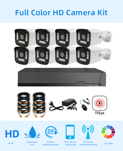 ทีเอสอาย ฟูลคัลเลอร์ 8CH 5MP AHD กล้องวงจรปิด DVR NVR ชุด IP67 กันน้ำการตรวจสอบระยะไกลการเฝ้าระวังความปลอดภัยภายในบ้านกลางแจ้งระบบ - Product Image 6
