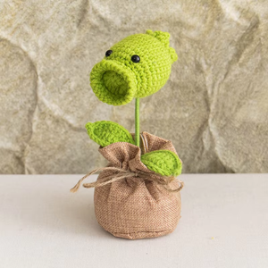Plante en pot de œillets, crochet fait main, tricot décoratif, bricolage, cadeau de fête, fil fini, fleur artificielle - Product Image 2