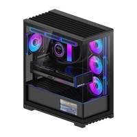 OEM V100 ATX Mid Tower PC Case Casing, Screen Display with Tempered Glass, Support 430mm GPU, 360mm Radiator, Optimized Airflow
