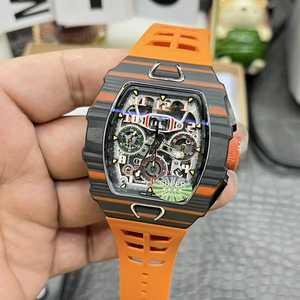 Reloj Mecánico Automático para Hombre 2026, Nuevo, de Lujo, con Fibra de Carbono Naranja, Función de Tacómetro y Reserva de Marcha - Product Image 5